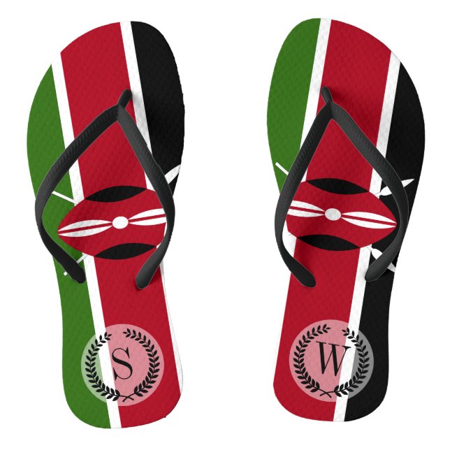 Kenia-Flagge Flip Flops (Fußbett)
