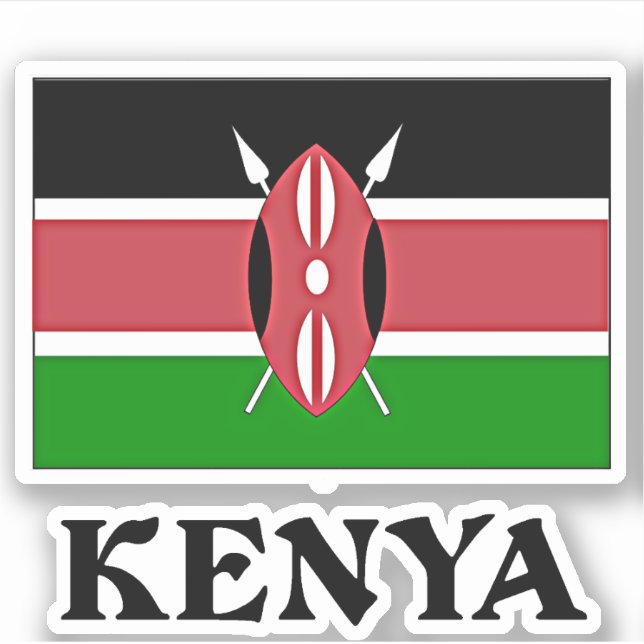 Kenia-Flagge, gekennzeichnet Aufkleber (Vorderseite)