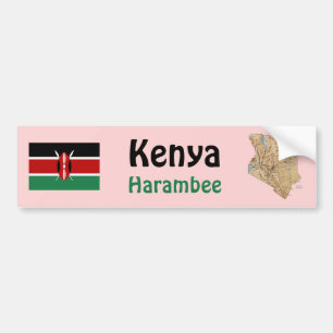 Kenia-Flagge + Karte Autoaufkleber