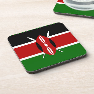 Kenia-Flagge: Mit Kunststoffrahmen-Rand in Miniatu Untersetzer