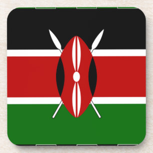 Kenia Flagge: Mit Miniatur-Flaggenrahmen-Randkunst Untersetzer