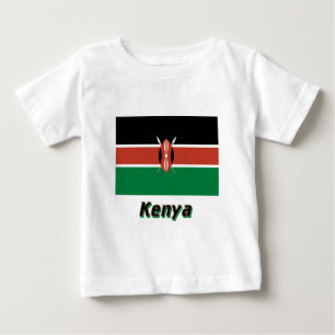 Kenia-Flagge mit Namen Baby T-shirt