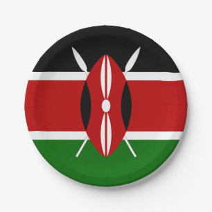 Kenia-Flagge Pappteller