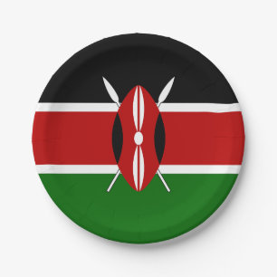 Kenia-Flagge Pappteller