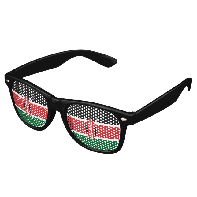 Kenia-Flagge Partybrille (Schrägansicht)