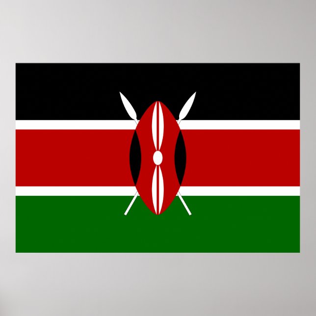 Kenia-Flagge Poster (Vorne)