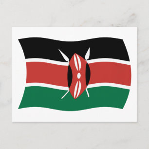 Kenia-Flagge Postkarte