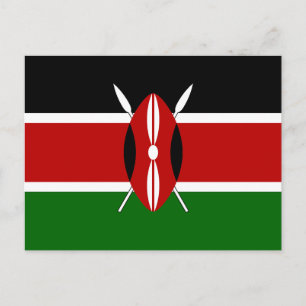 Kenia-Flagge Postkarte
