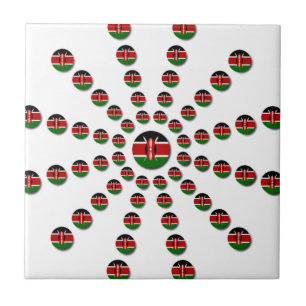 Kenia-Flagge Radial-Muster: Patriotische Kunst & D Fliese