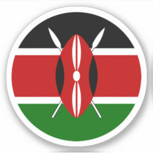 Kenia-Flagge Rund Aufkleber