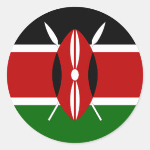 Kenia-Flagge Runder Aufkleber