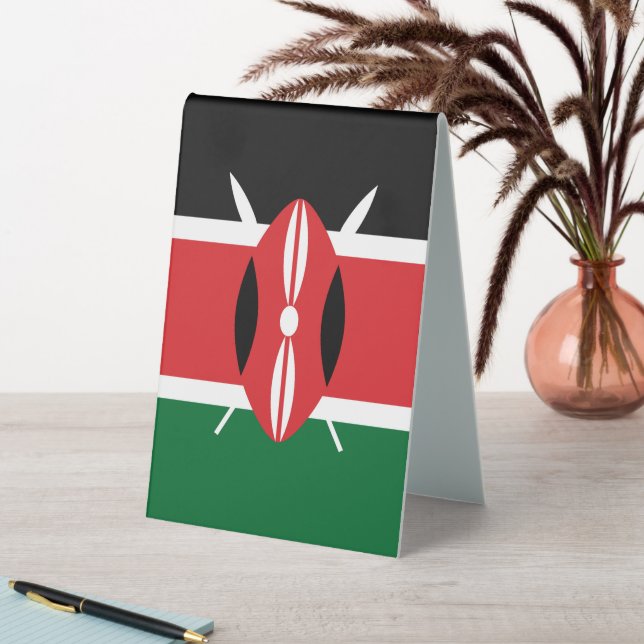 Kenia-Flagge Tischaufsteller (In Situ (Tisch))