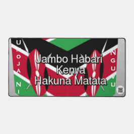 Kenia-Flagge Umoja ni Nguvu | Anpassbare Rutschfes Schreibtischunterlage
