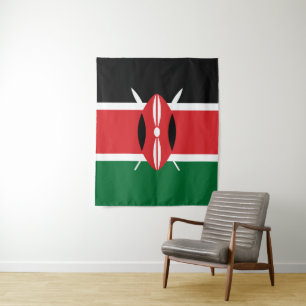 Kenia-Flagge Wandteppich