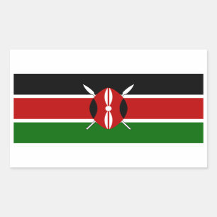 Kenia-Flaggen-Aufkleber Rechteckiger Aufkleber