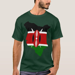 Kenia-Flaggen-Karte T-Shirt