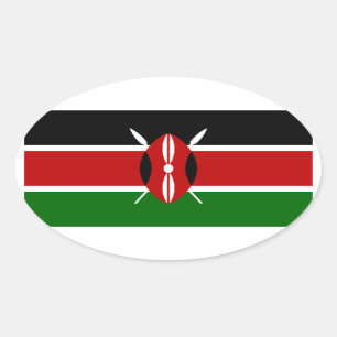 Kenia-Flaggen-Oval-Aufkleber Ovaler Aufkleber