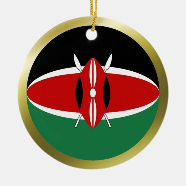 Kenia-Flaggen-Verzierung Keramik Ornament (Vorne)
