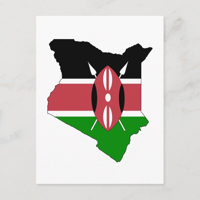 Kenia-Flaggenkarte Postkarte (Vorderseite)