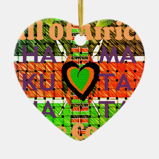 Kenia: ganz Afrika in einem Land - Waldenflagge Keramikornament (Vorne)