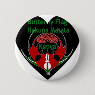 Kenia: Hakuna Matata Swahili Schmetterling Abstr Button
