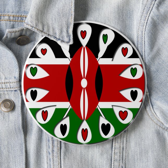Kenia-Herzen Button (Beispiel)
