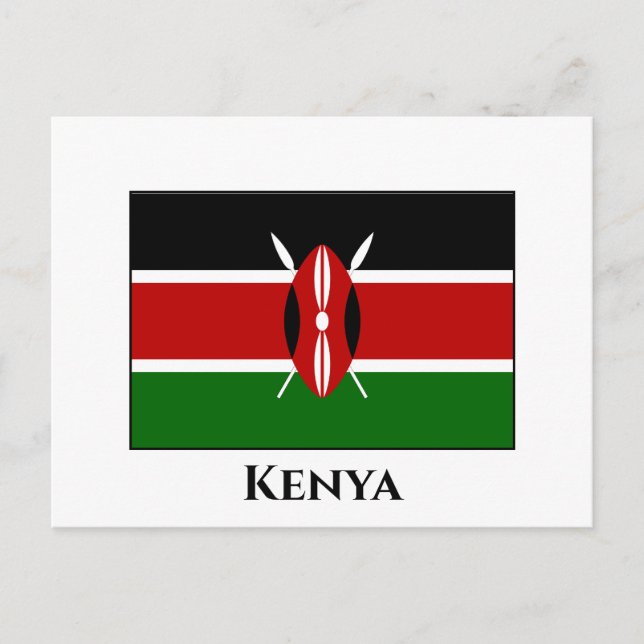 Kenia (Kenia) Flagge Postkarte (Vorderseite)