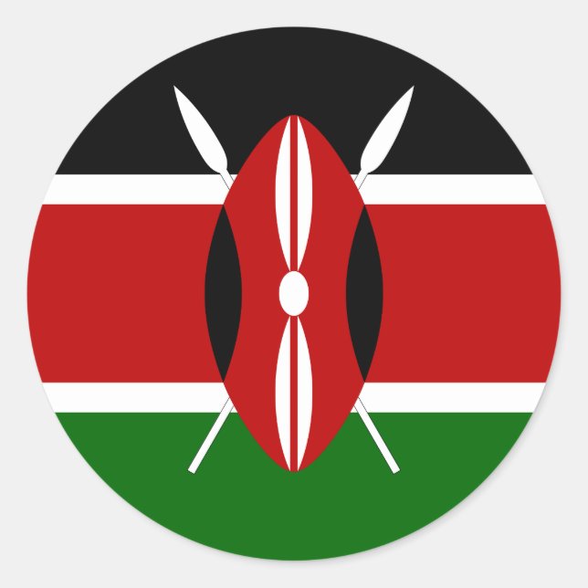 Kenia (Kenia) Flagge Runder Aufkleber (Vorderseite)