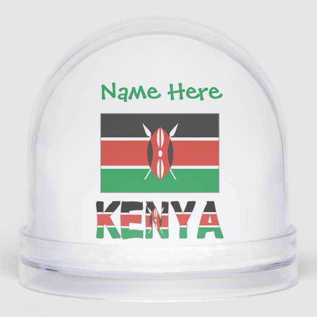 Kenia Kenyan Flag geteerte grüne Persönlichkeit Schneekugeln (Vorderseite)