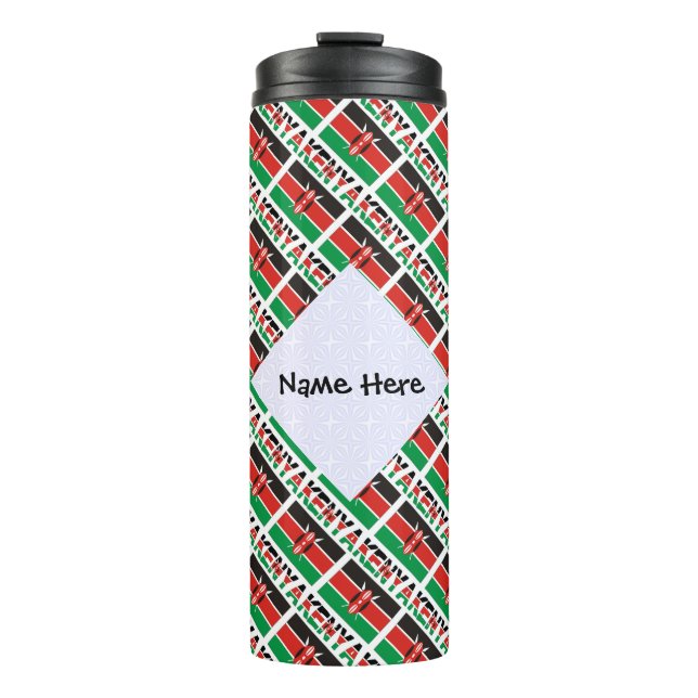 Kenia Kenyan Flag Personalisiert geteert Thermosbecher (Vorderseite)