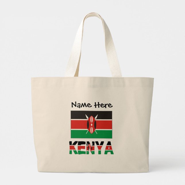 Kenia Kenyan Flag Personalisiert Jumbo Stoffbeutel (Rückseite)
