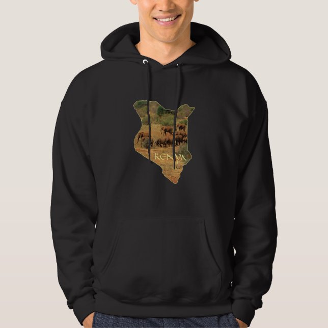 Kenia mit Elefanten in Afrika Hoodie (Vorderseite)