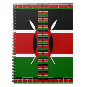 Kenia Nahtlose Flaggen Grenzrahmen Kunst drucken Notizblock
