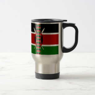 Kenia Nahtlose Miniaturflaggen-Rahmen Kunst Reisebecher