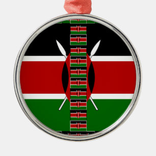 Kenia Nahtlose Miniaturflaggen-Rahmen Kunst Silbernes Ornament