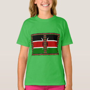 Kenia Nahtlose Miniaturflaggen-Rahmen Kunst T-Shirt