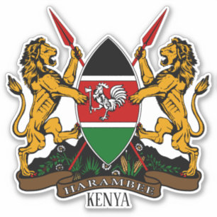 Kenia National Coat of Arms Patriotic Aufkleber