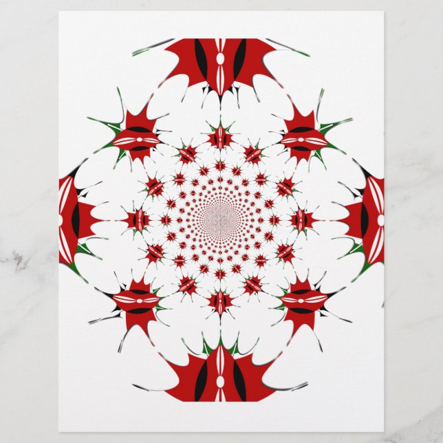 Kenia National Flag Shield Kaleidoskop Muster (Vorderseite)