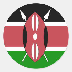 Kenia-Qualitäts-Flagge Runder Aufkleber