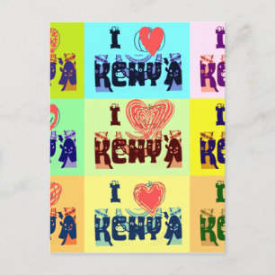 Kenia Reise Souvenir Pop Art Druck Postkarte