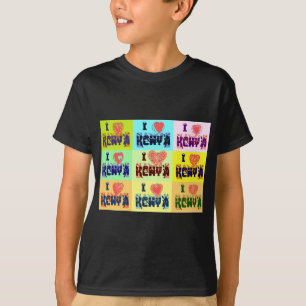 Kenia Reise Souvenir Pop Art Druck T-Shirt