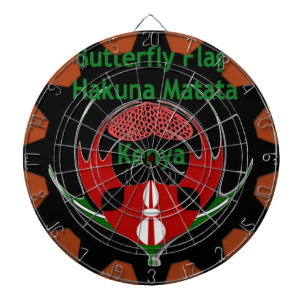 Kenia-Schmetterlingsflaggen-Kunst – Hakuna Matata  Dartscheibe