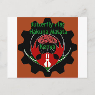 Kenia-Schmetterlingsflaggen-Kunst – Hakuna Matata  Postkarte