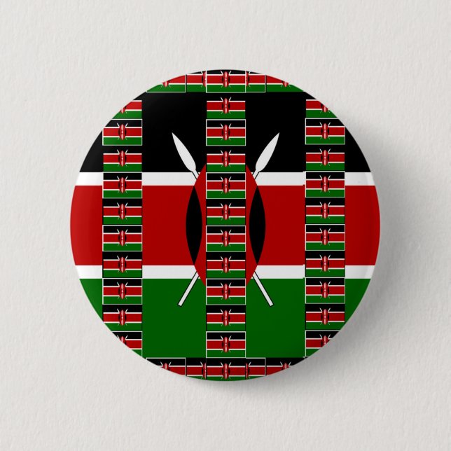Kenia Schwarz grüner Nationalstolz und nationaler Button (Vorderseite)