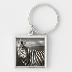 Kenia. Schwarz & Weiß von Zebra und schlicht. Schlüsselanhänger