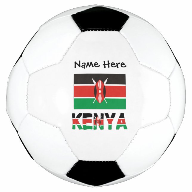 Kenia und Kenia-Flagge mit Ihrem Namen Fußball (Vorderseite)