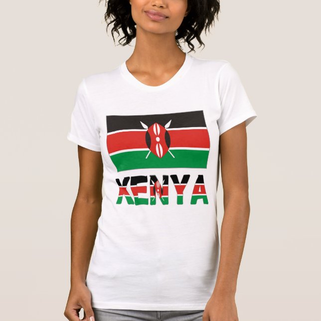 Kenia und Kenia-Flagge T-Shirt (Vorderseite)
