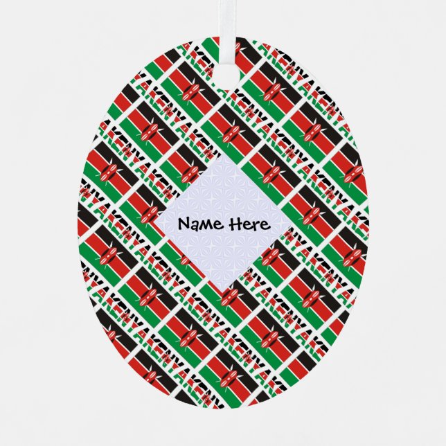 Kenia und Kenia - Personalisiert geteerte Flagge Ornament Aus Metall (Vorderseite)