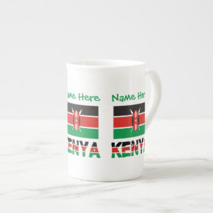Kenia und Kenianische Flagge Grün Personalisierung Prozellantasse