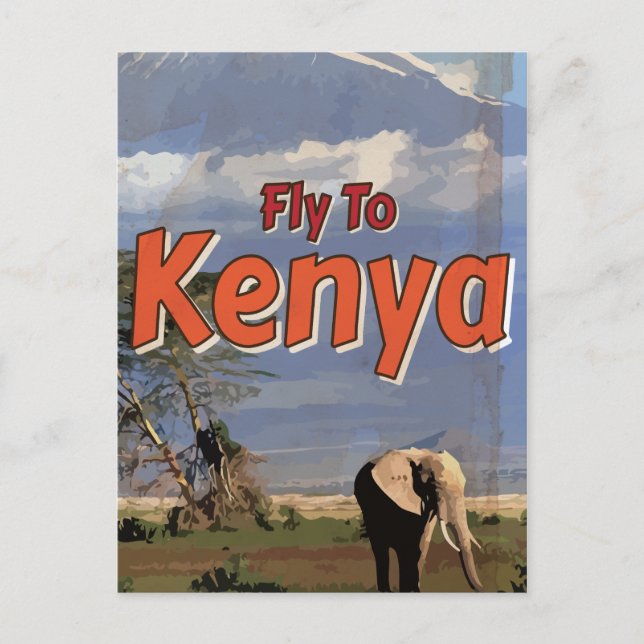 Kenia Vintager Urlaub Poster Postkarte (Vorderseite)